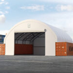 Engineer Certified 60 x 40ft Container Shelter (18 x 12m) with Half Cover both ends