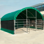 20ft x 20ft x 12ft Livestock Shelter with net sides (Green) - Image 4