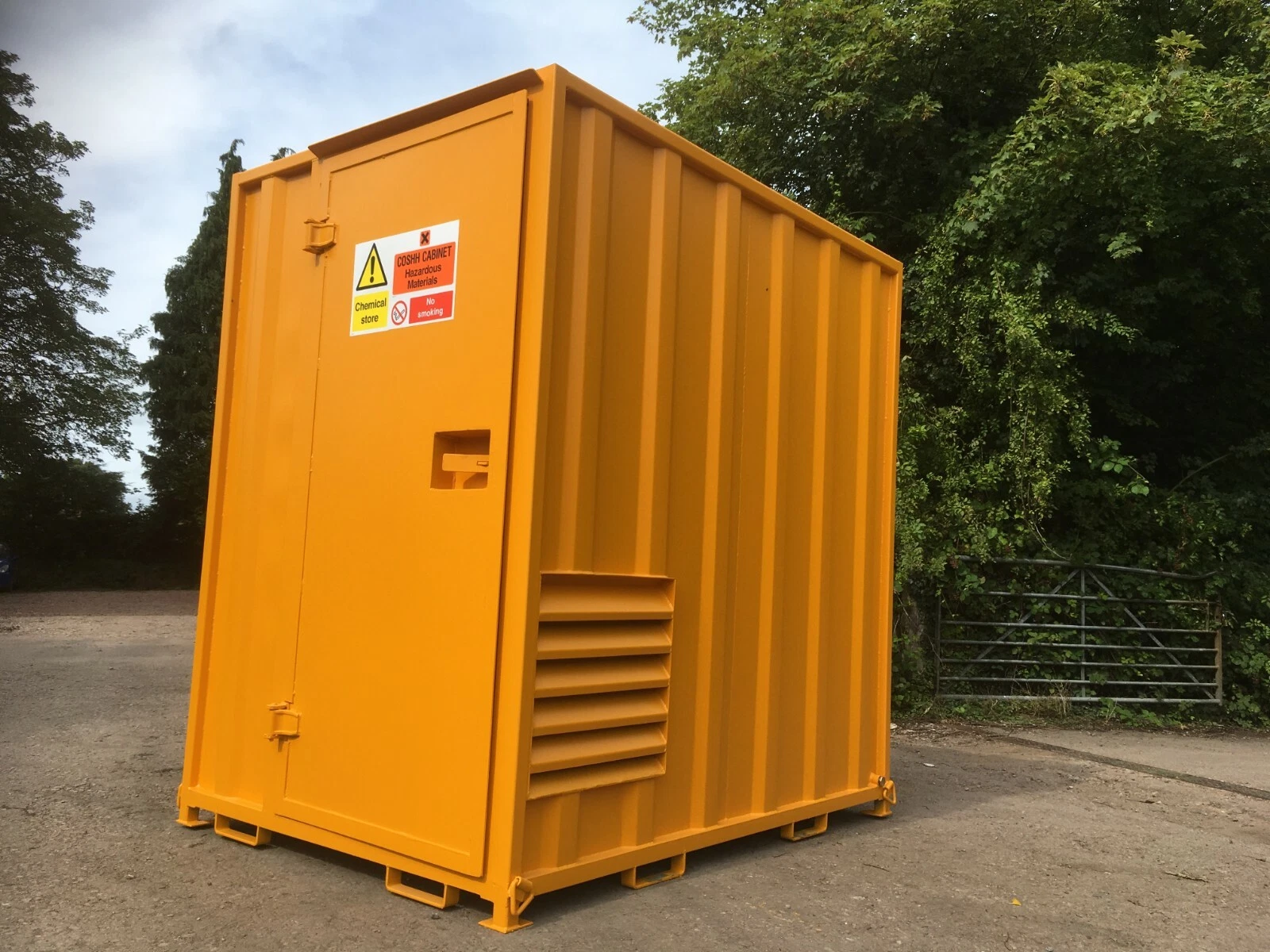 7ft x 5ft (2.2m x 1.6m) secure walk in steel chem store/hazardous material store