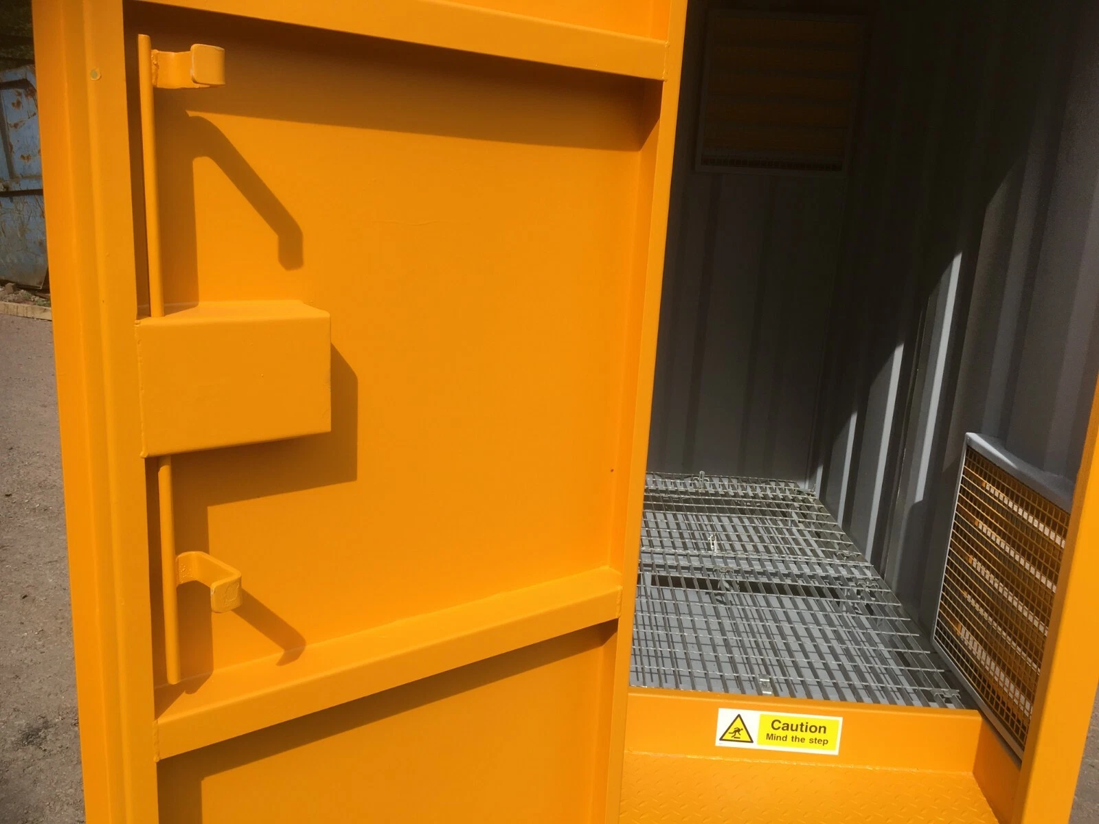 7ft x 5ft (2.2m x 1.6m) secure walk in steel chem store/hazardous material store