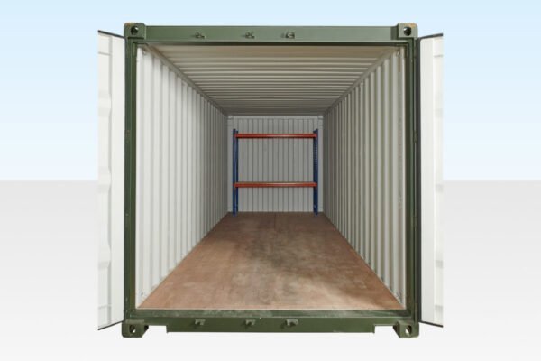 1065-2-Tier-Racking-End-of-40ft-Container-960x640-1-600x400-1.jpg Adjustable, Heavy Duty Two Tier Racking For Rear Of Container - Image 1