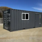 20ft 20’ Slate Gray Shiplap 120V Shipping Container Office Mini Split